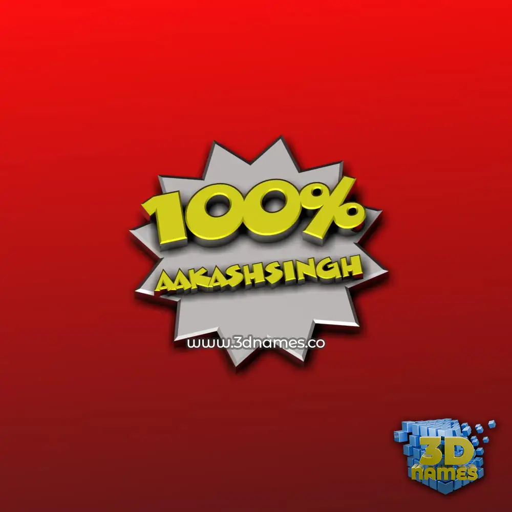 aakashsingh in 100 Percent style - 3D name wallpaper