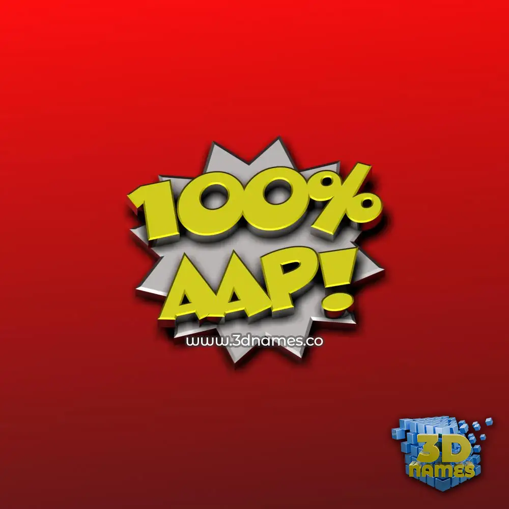 aap in 100 Percent style - 3D name wallpaper
