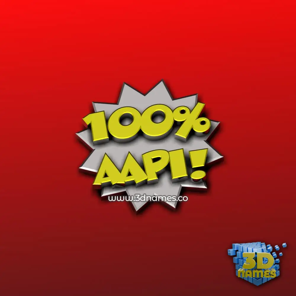 aapi in 100 Percent style - 3D name wallpaper