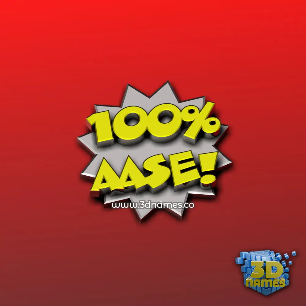 aase in 100 Percent style - 3D name wallpaper