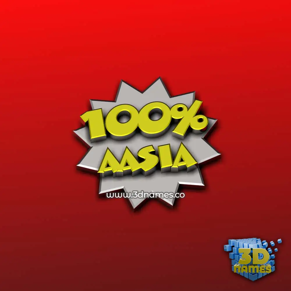 aasia in 100 Percent style - 3D name wallpaper