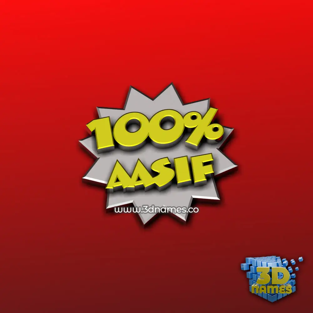 aasif in 100 Percent style - 3D name wallpaper