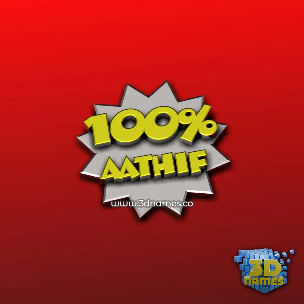 aathif in 100 Percent style - 3D name wallpaper