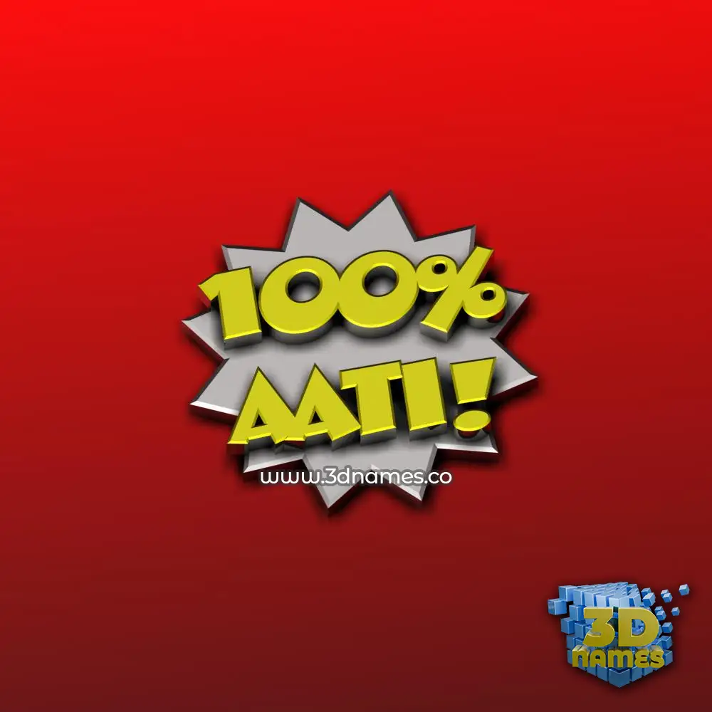 aati in 100 Percent style - 3D name wallpaper