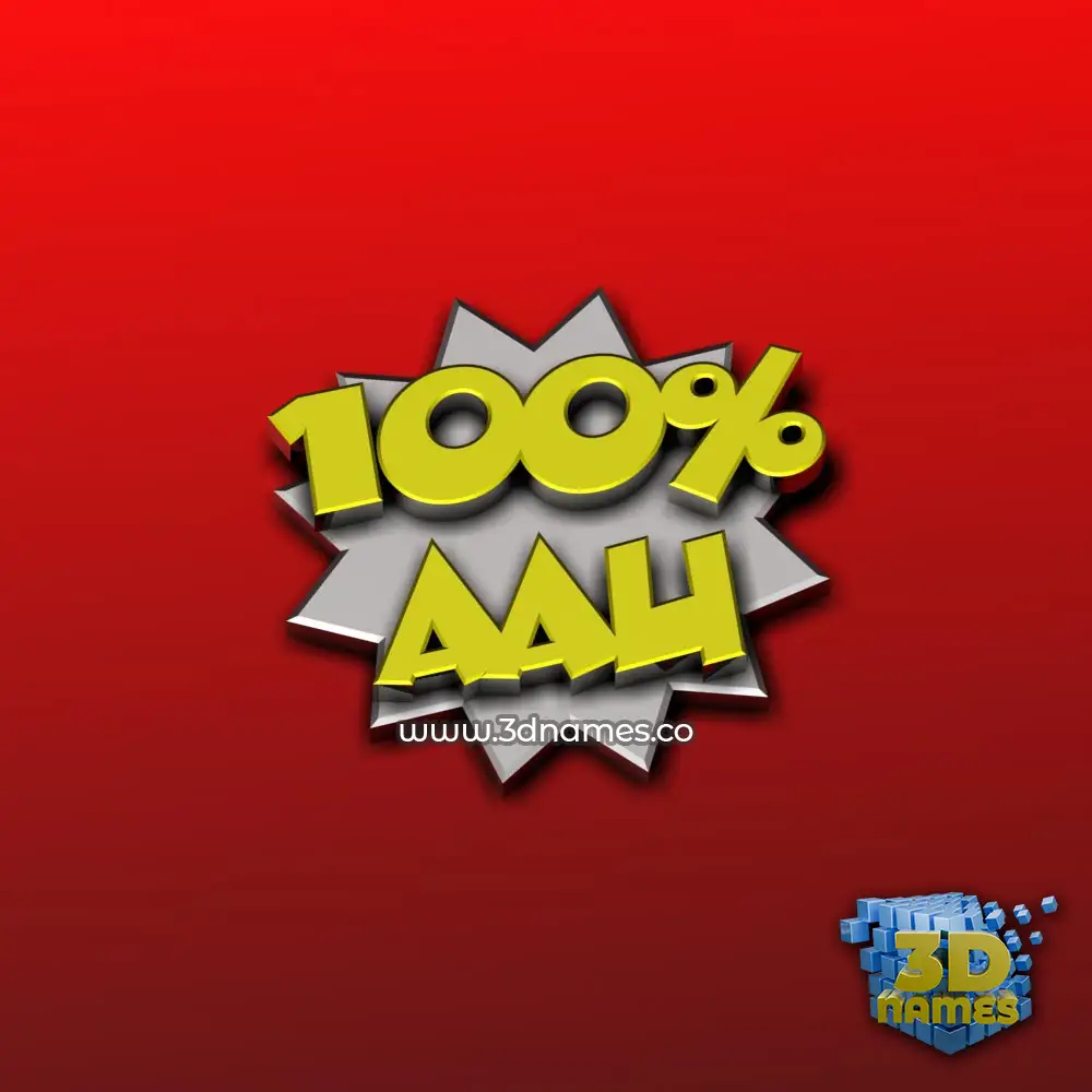 aau in 100 Percent style - 3D name wallpaper