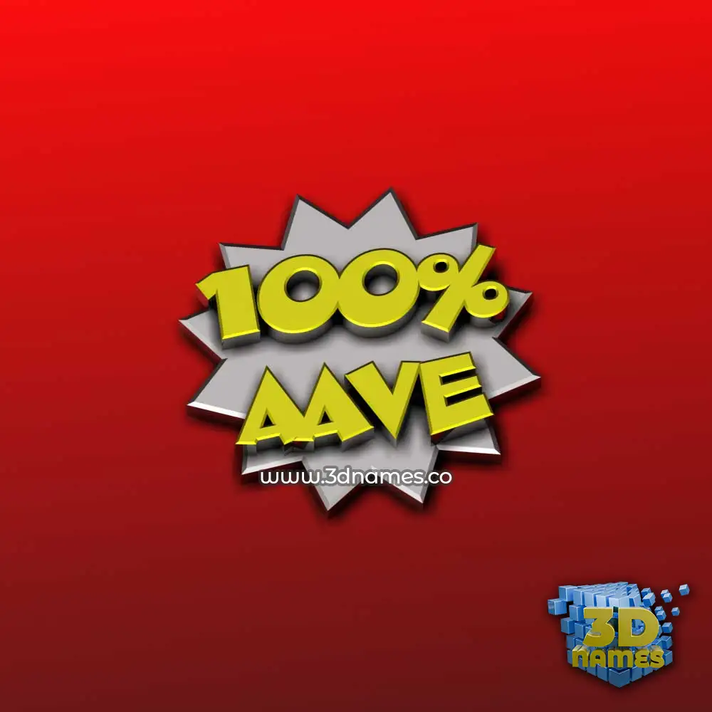aave in 100 Percent style - 3D name wallpaper