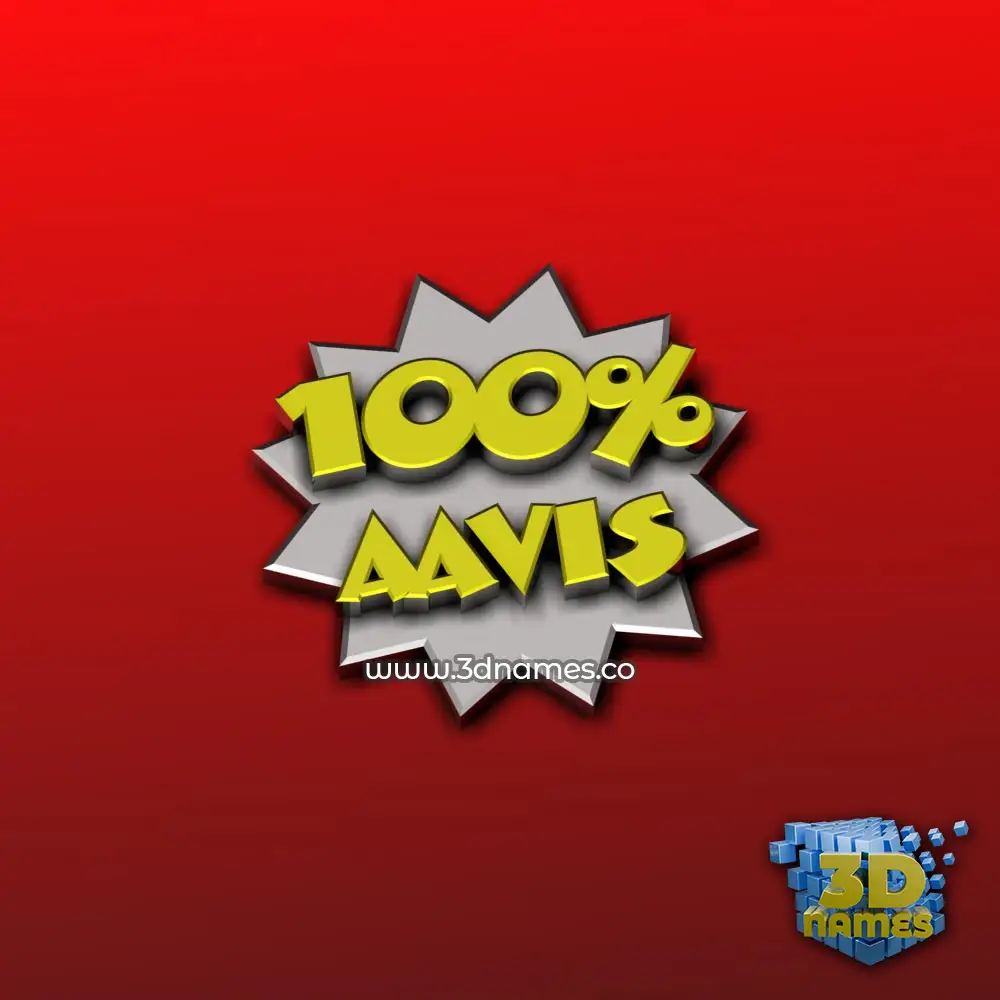 aavis in 100 Percent style - 3D name wallpaper