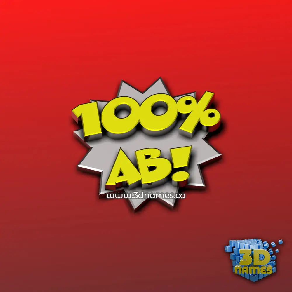 ab in 100 Percent style - 3D name wallpaper