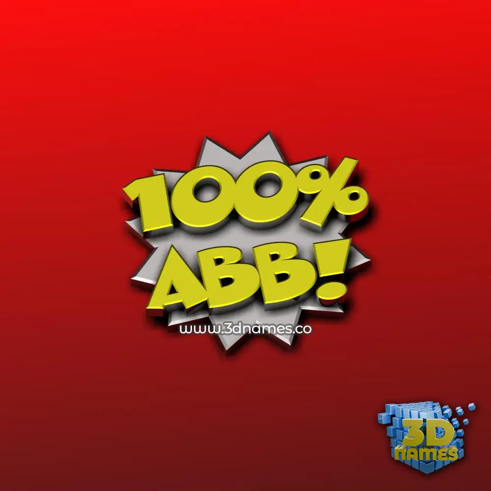 abb in 100 Percent style - 3D name wallpaper
