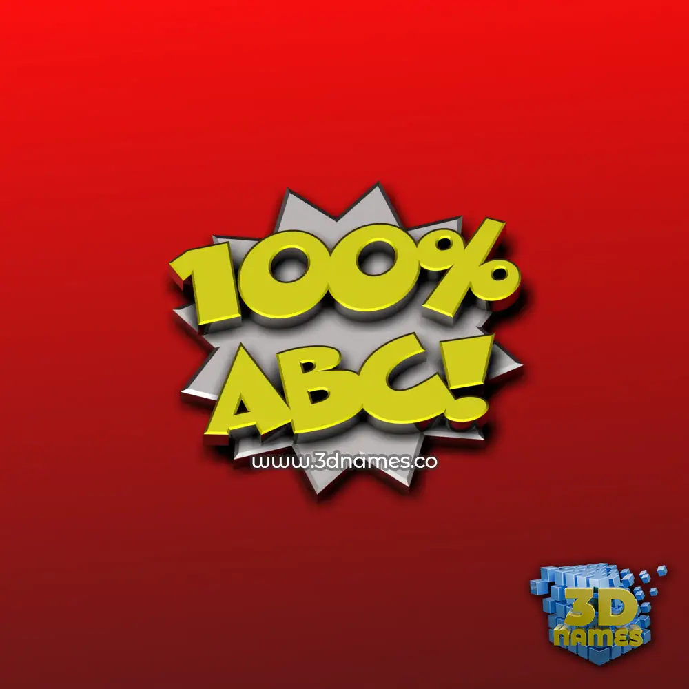 abc in 100 Percent style - 3D name wallpaper