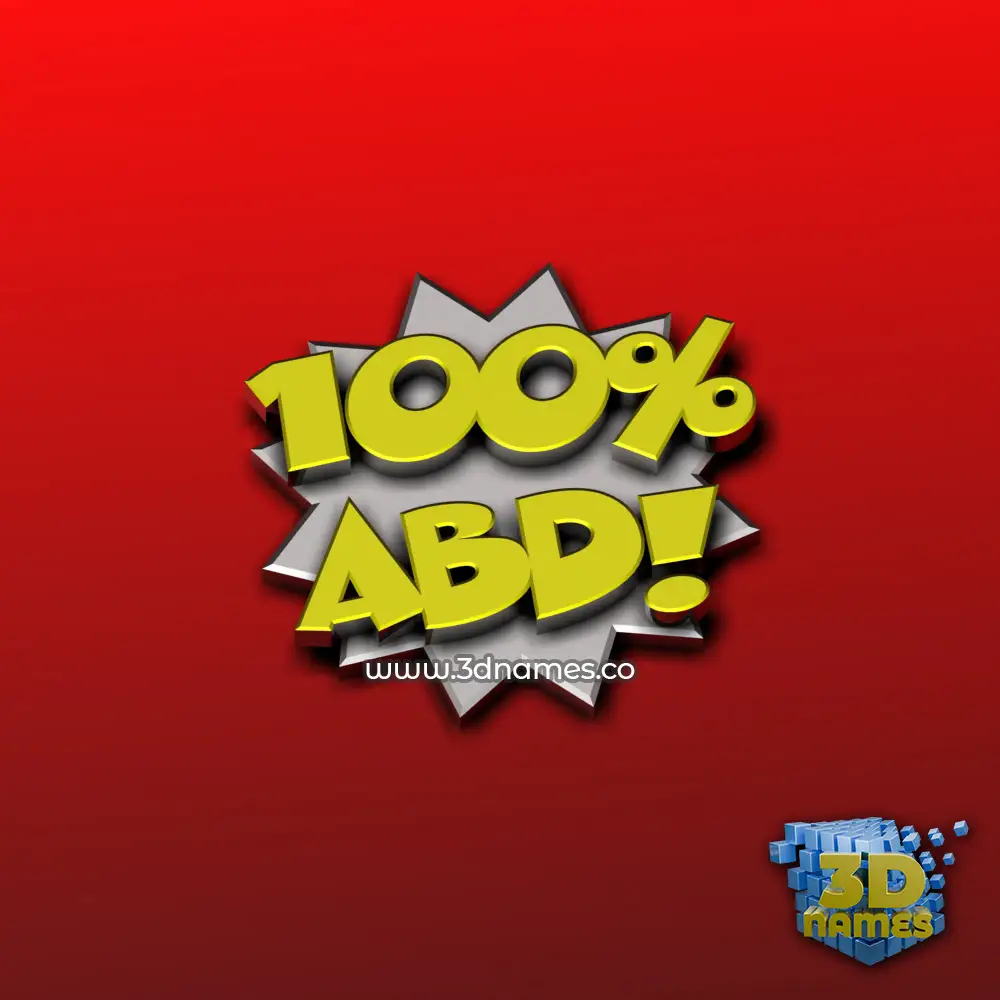 abd in 100 Percent style - 3D name wallpaper