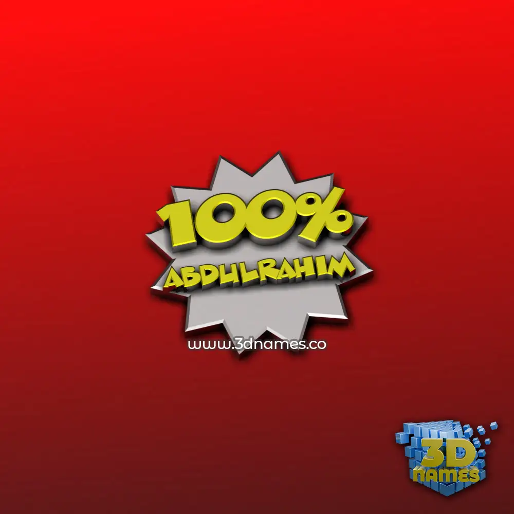 abdulrahim in 100 Percent style - 3D name wallpaper