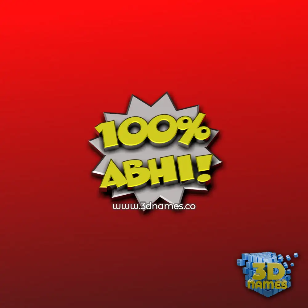 abhi in 100 Percent style - 3D name wallpaper