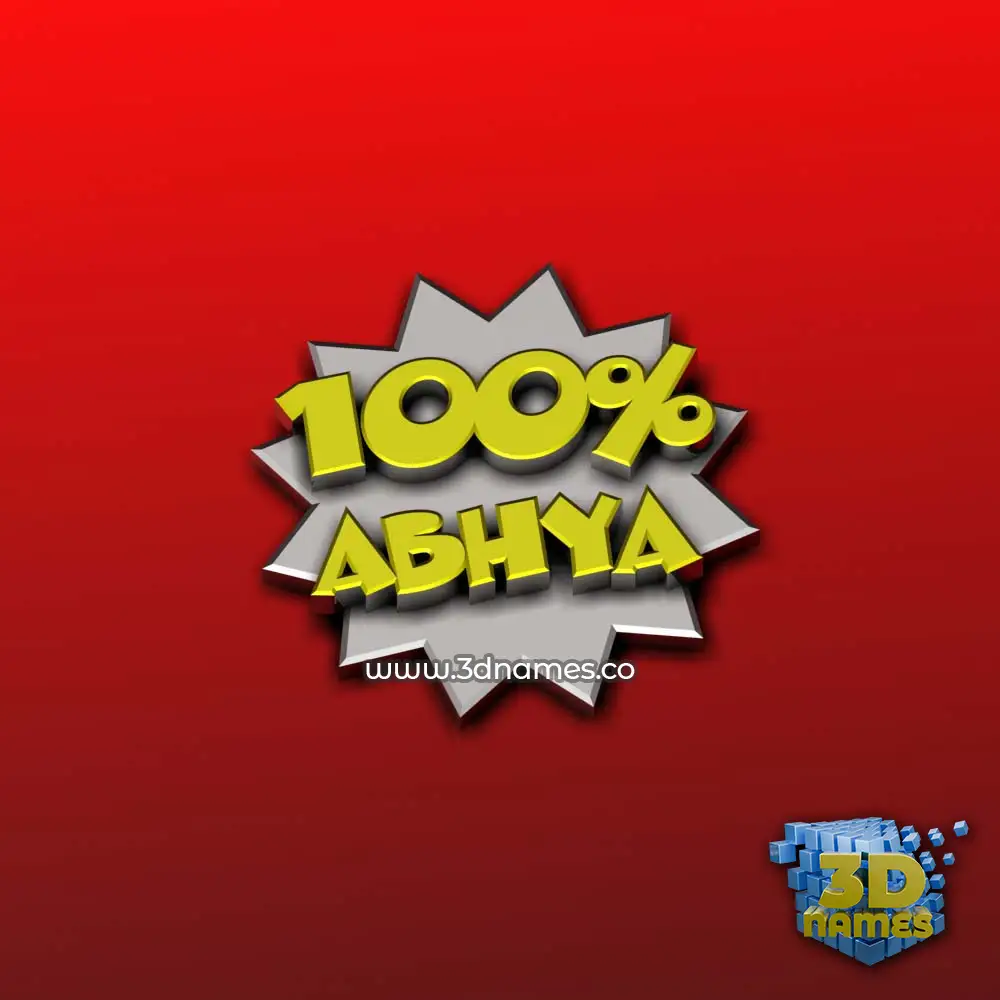 abhya in 100 Percent style - 3D name wallpaper