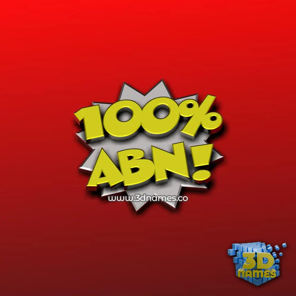 abn in 100 Percent style - 3D name wallpaper