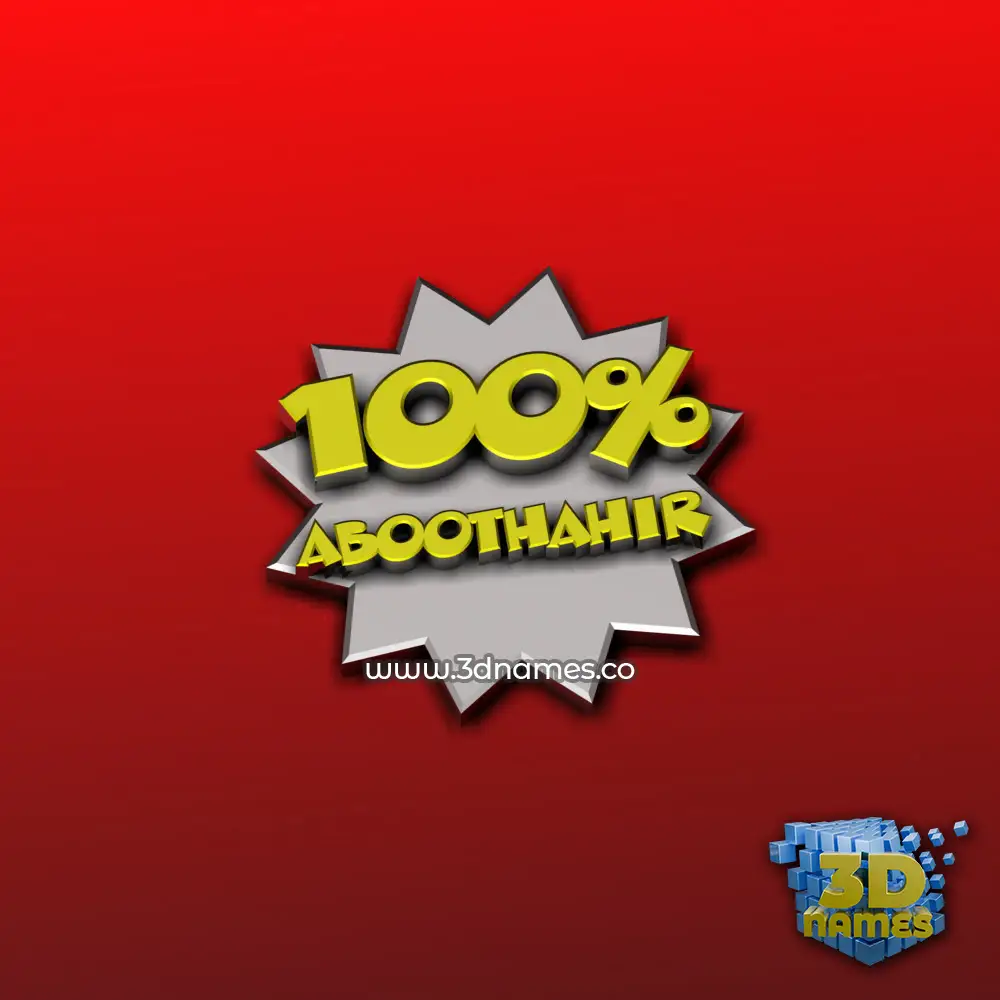 aboothahir in 100 Percent style - 3D name wallpaper