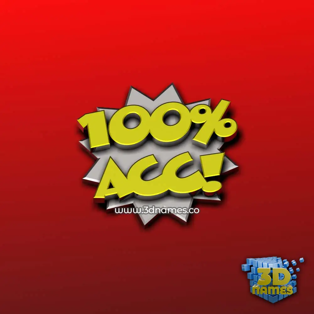 acc in 100 Percent style - 3D name wallpaper