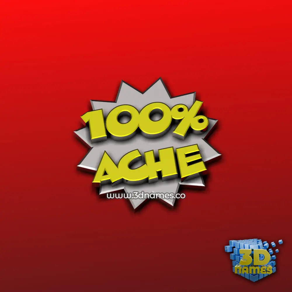 ache in 100 Percent style - 3D name wallpaper