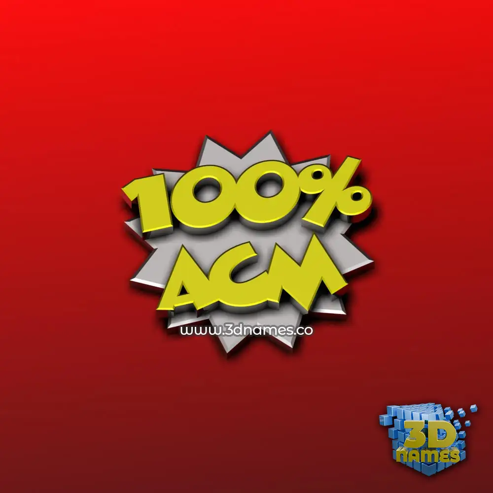 acm in 100 Percent style - 3D name wallpaper