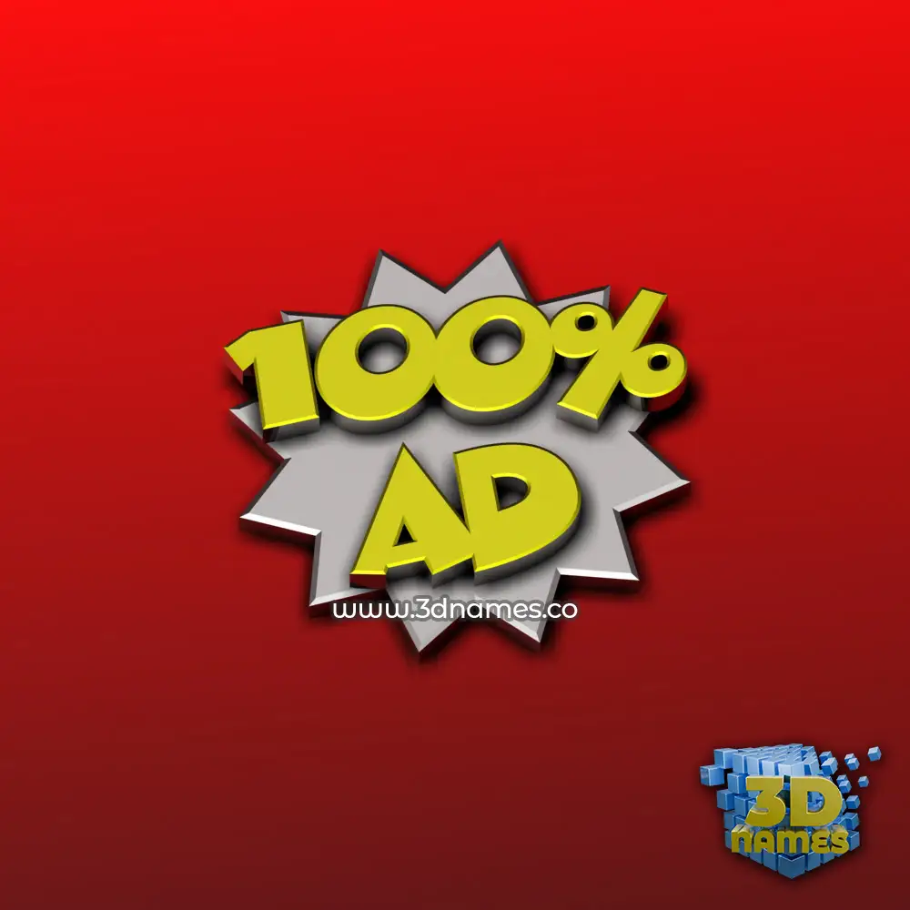 ad in 100 Percent style - 3D name wallpaper