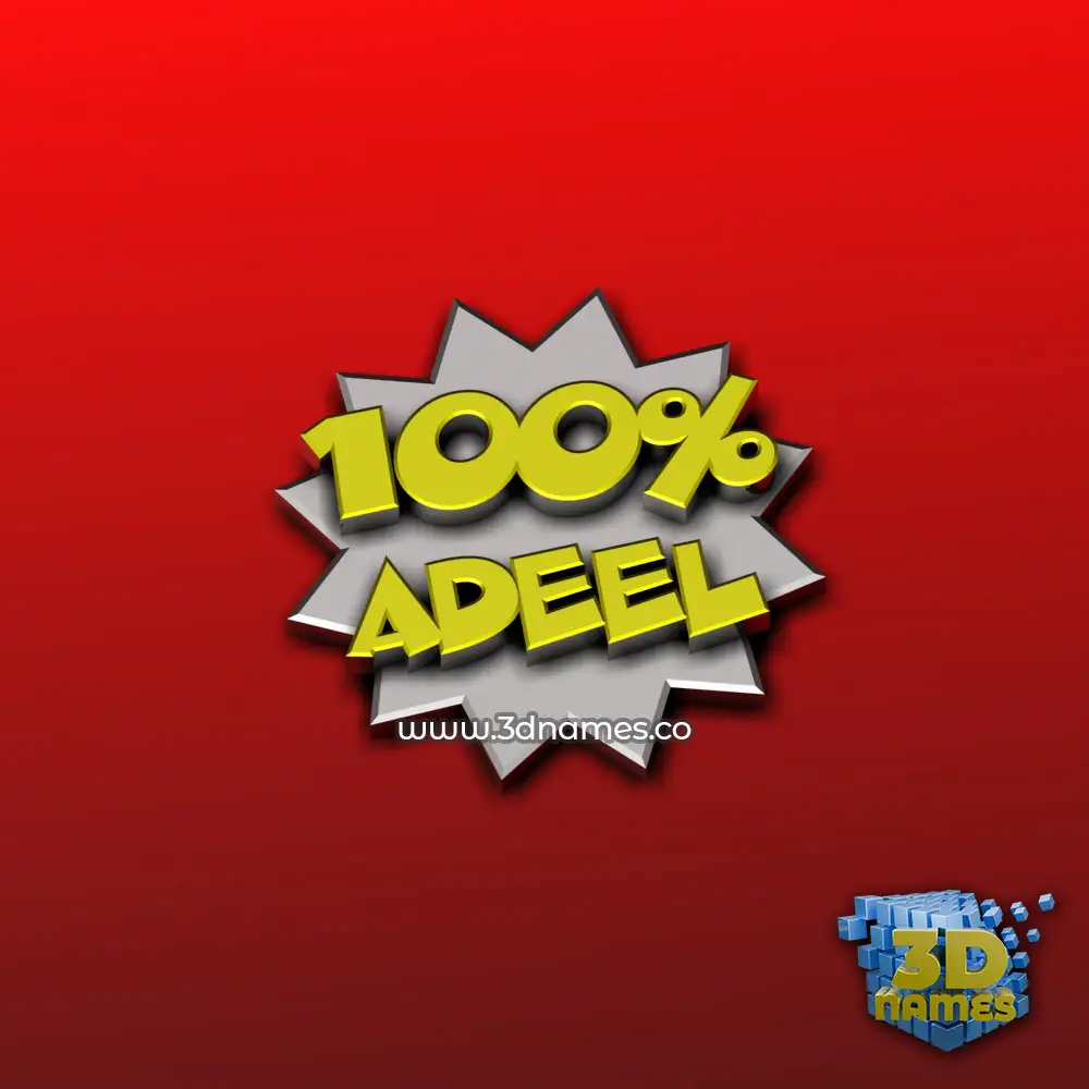 adeel in 100 Percent style - 3D name wallpaper