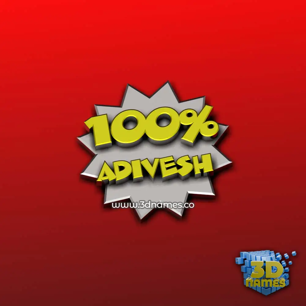 adivesh in 100 Percent style - 3D name wallpaper