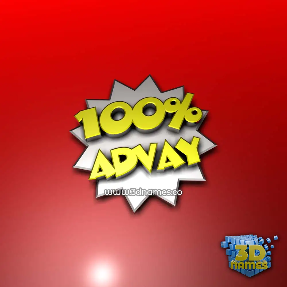 advay in 100 Percent style - 3D name wallpaper