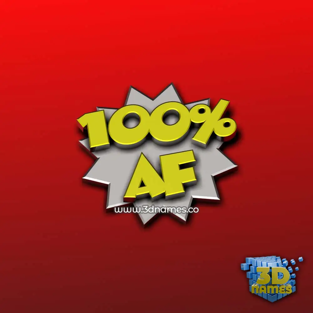 af in 100 Percent style - 3D name wallpaper