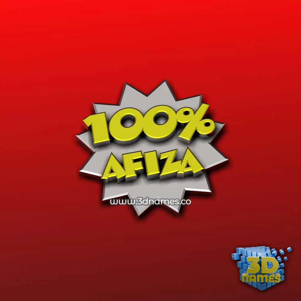 afiza in 100 Percent style - 3D name wallpaper