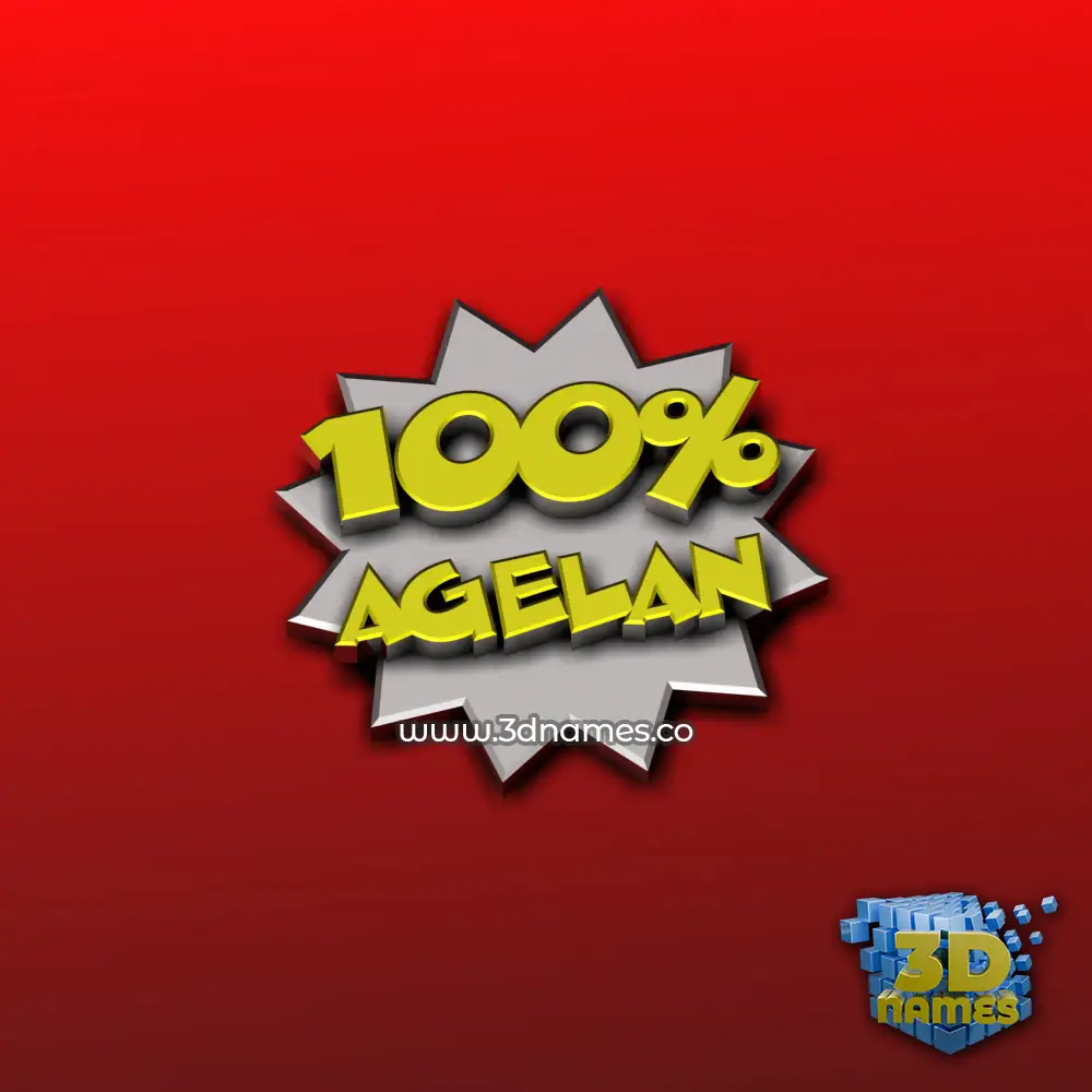 agelan in 100 Percent style - 3D name wallpaper