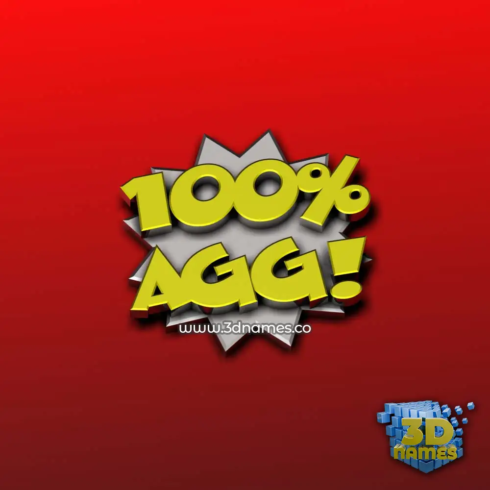 agg in 100 Percent style - 3D name wallpaper