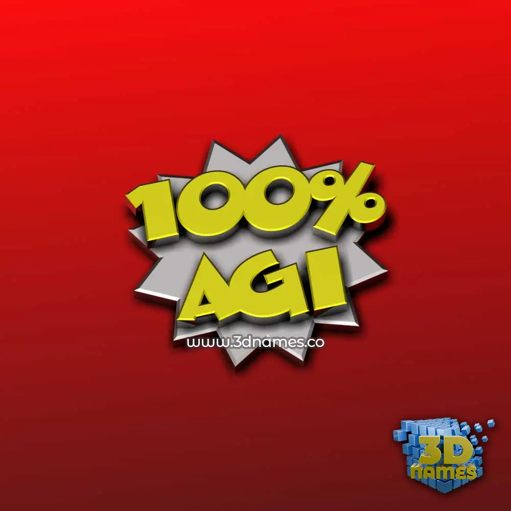 agi in 100 Percent style - 3D name wallpaper