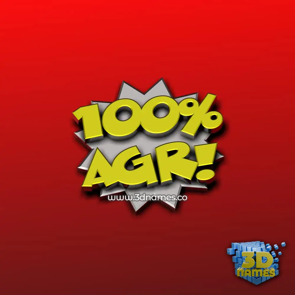 agr in 100 Percent style - 3D name wallpaper