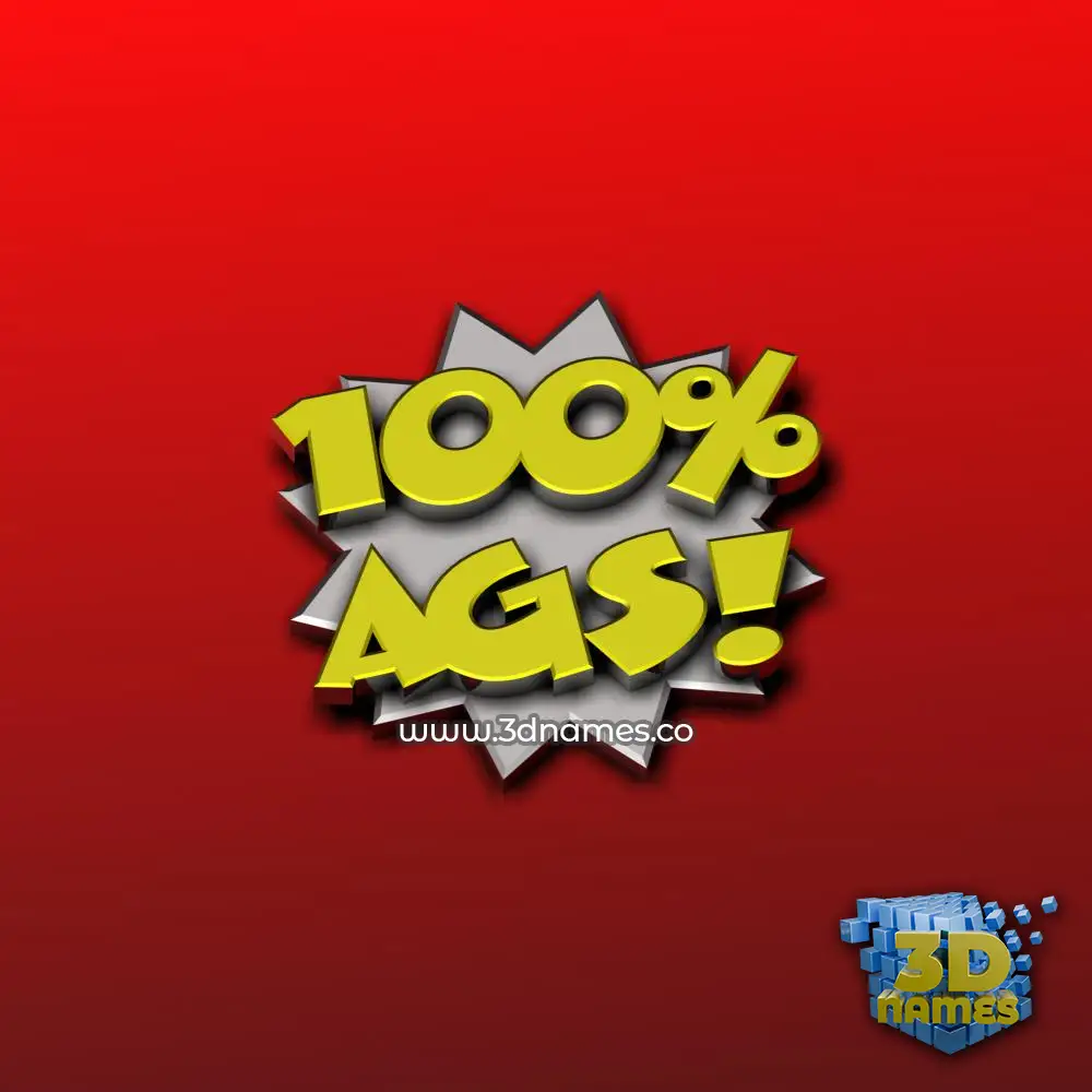 ags in 100 Percent style - 3D name wallpaper