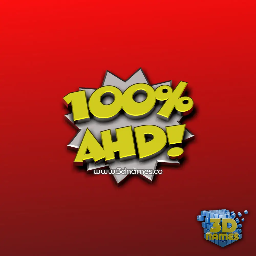ahd in 100 Percent style - 3D name wallpaper