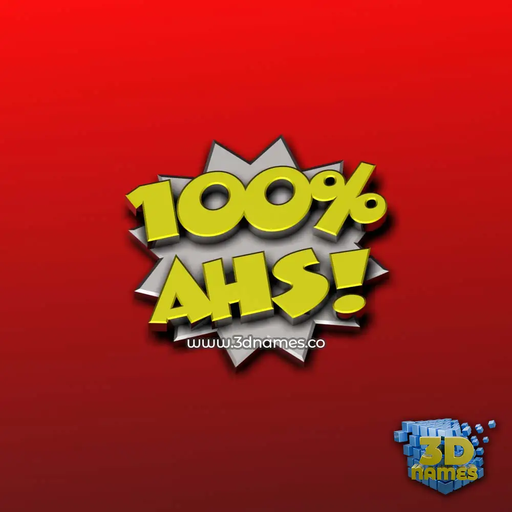 ahs in 100 Percent style - 3D name wallpaper
