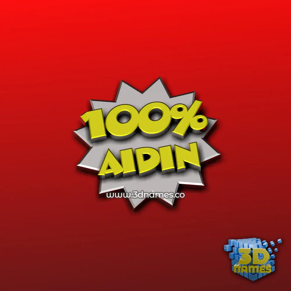 aidin in 100 Percent style - 3D name wallpaper