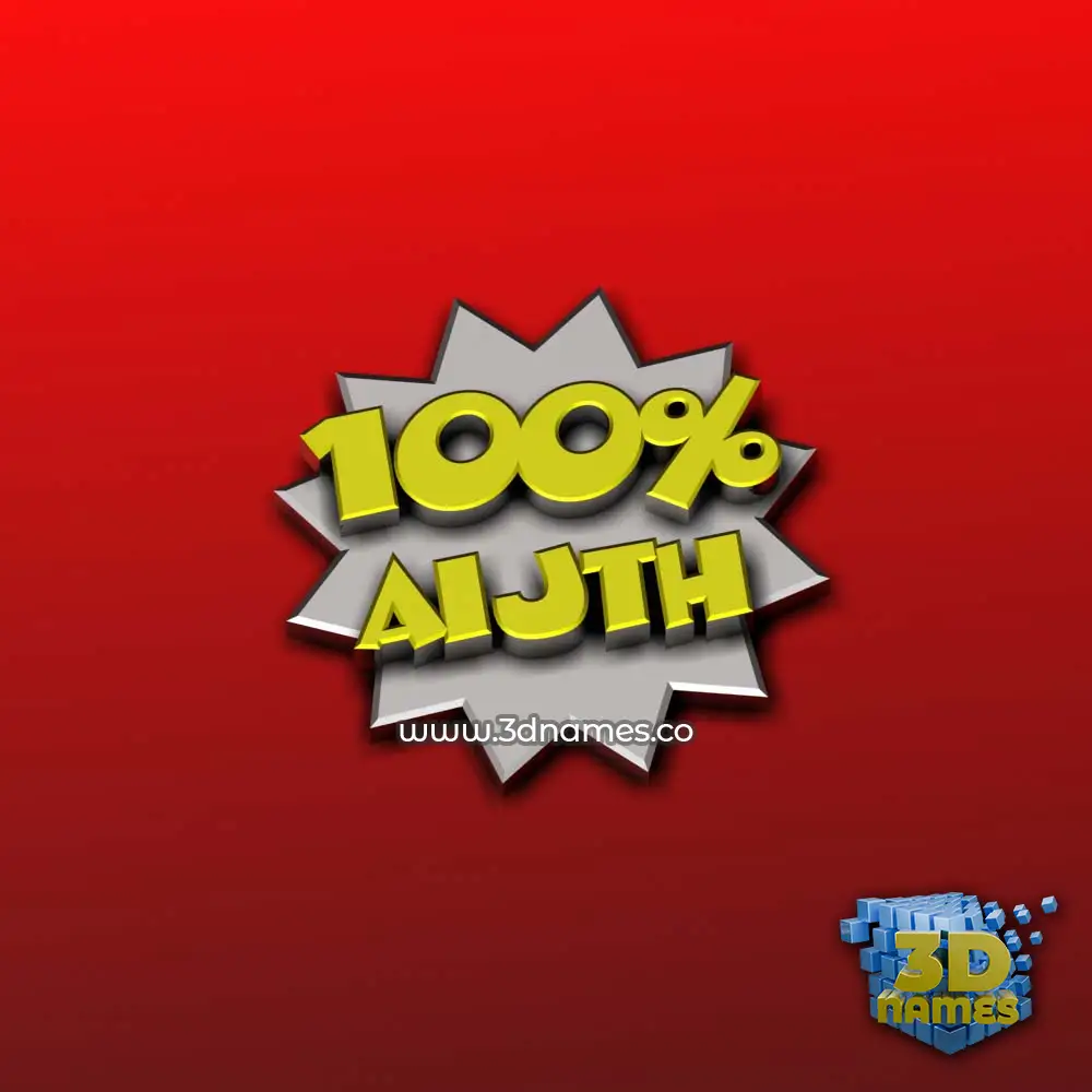 aijth in 100 Percent style - 3D name wallpaper