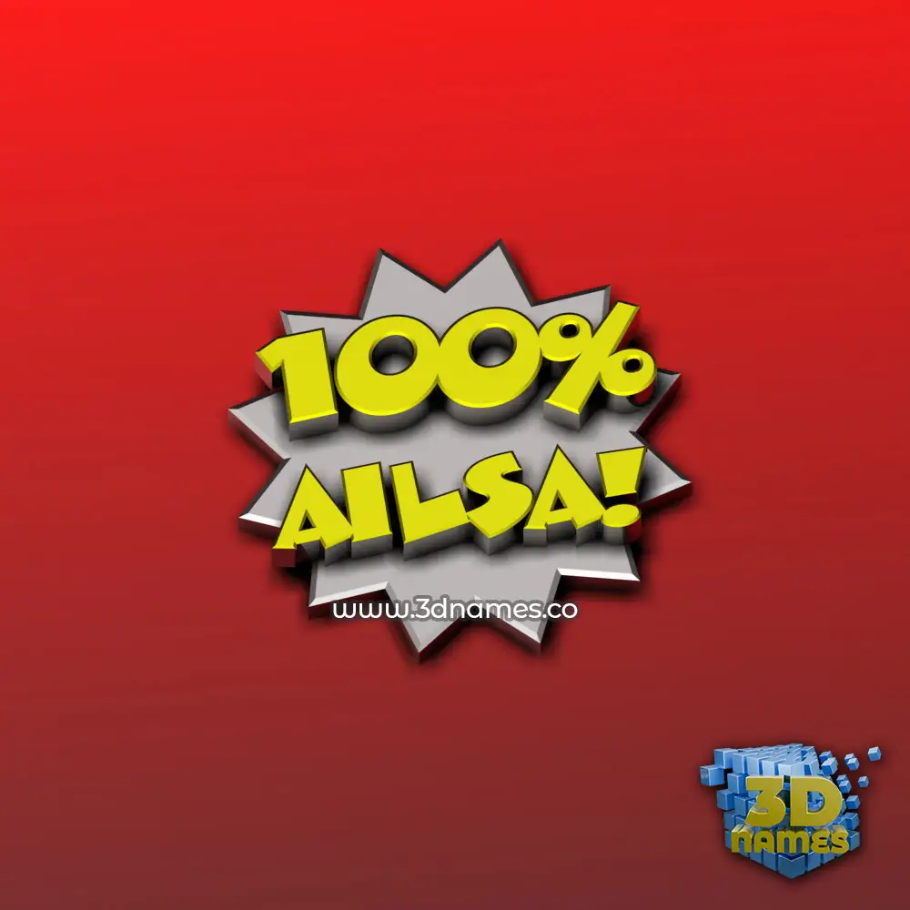 ailsa in 100 Percent style - 3D name wallpaper