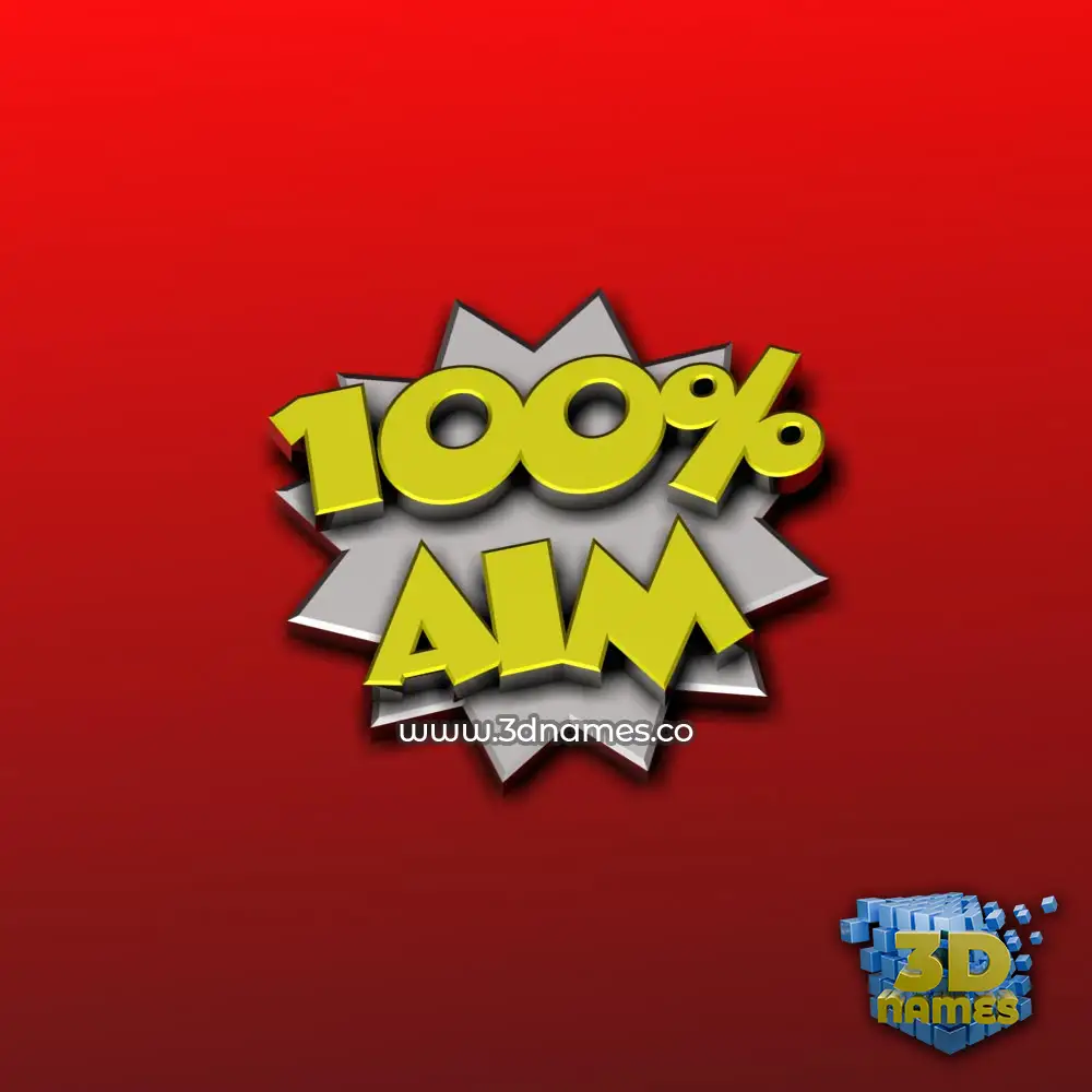 aim in 100 Percent style - 3D name wallpaper