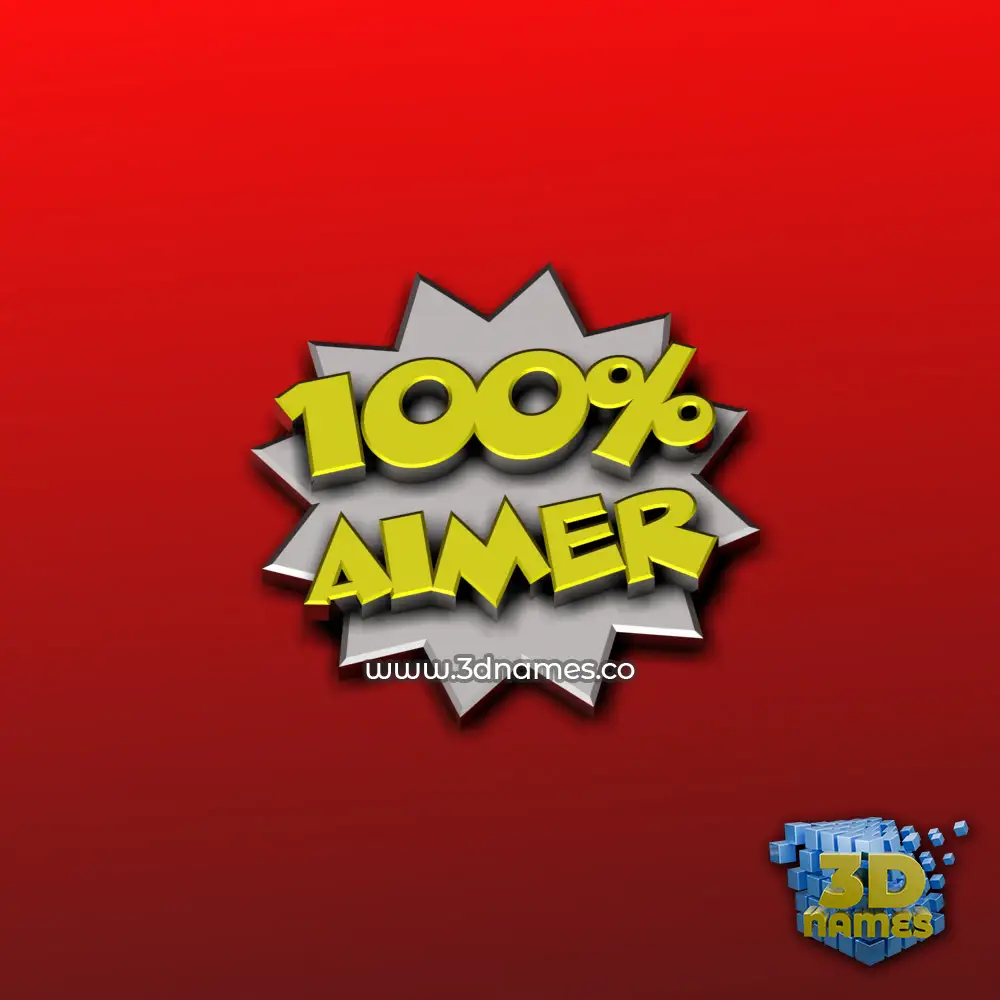 aimer in 100 Percent style - 3D name wallpaper