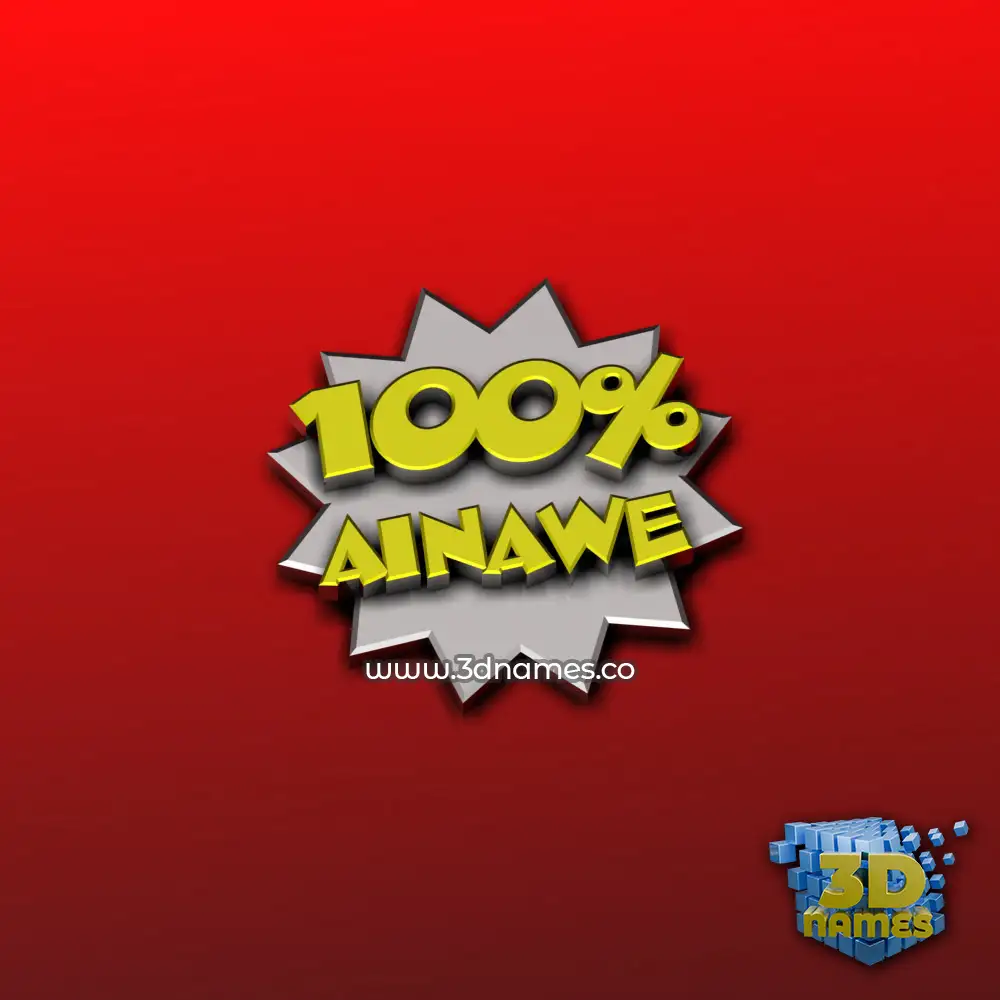 ainawe in 100 Percent style - 3D name wallpaper