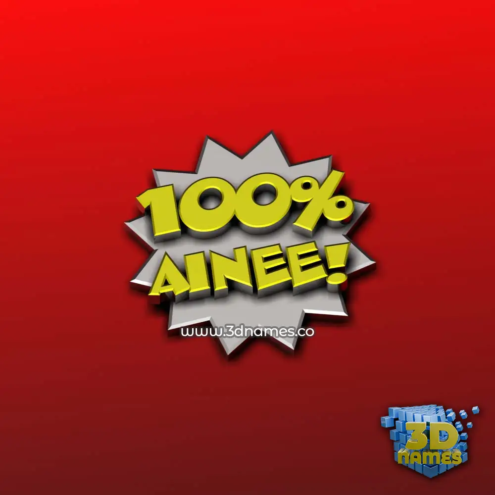 ainee in 100 Percent style - 3D name wallpaper