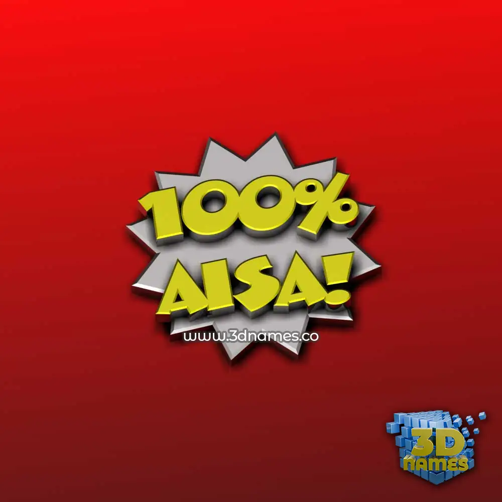 aisa in 100 Percent style - 3D name wallpaper