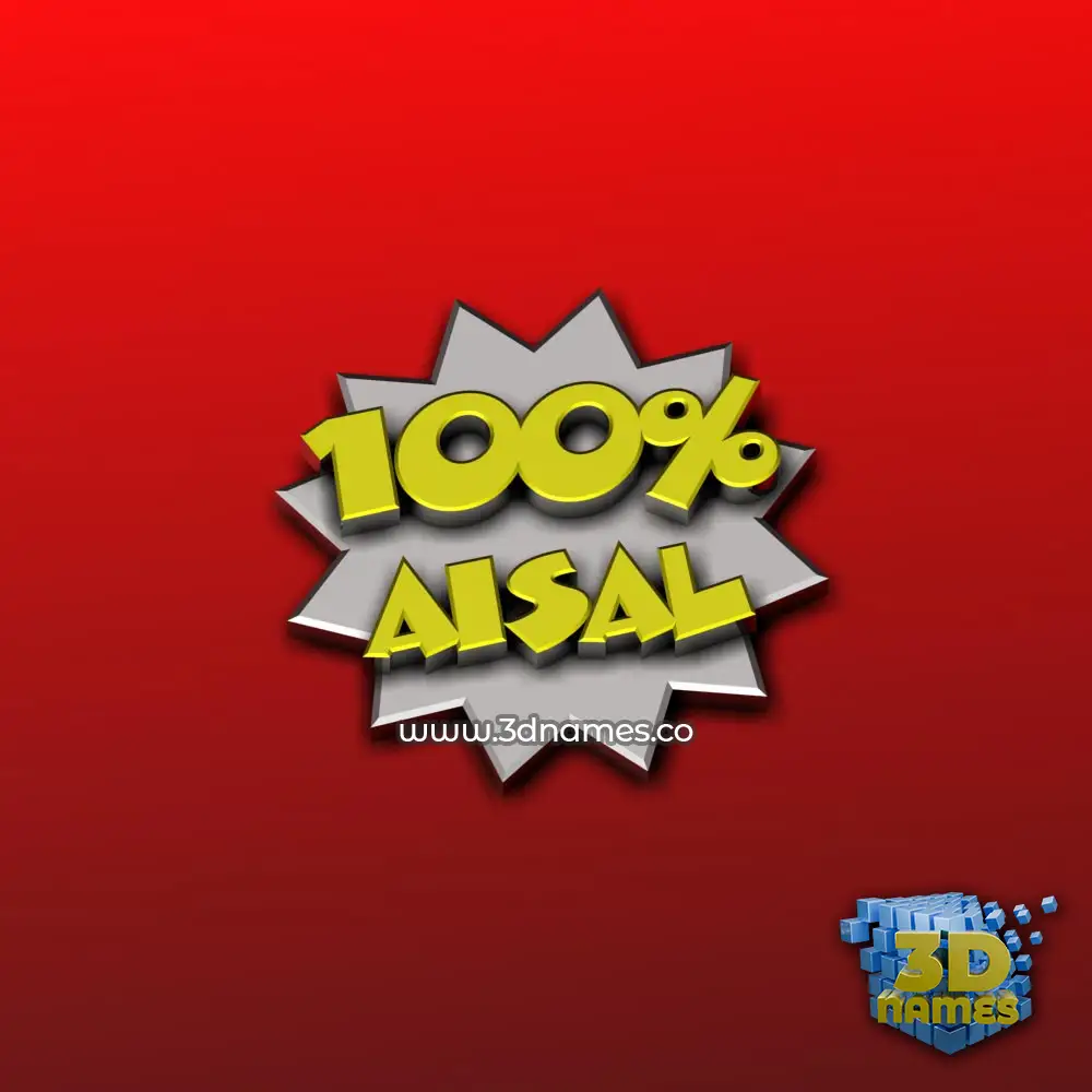 aisal in 100 Percent style - 3D name wallpaper