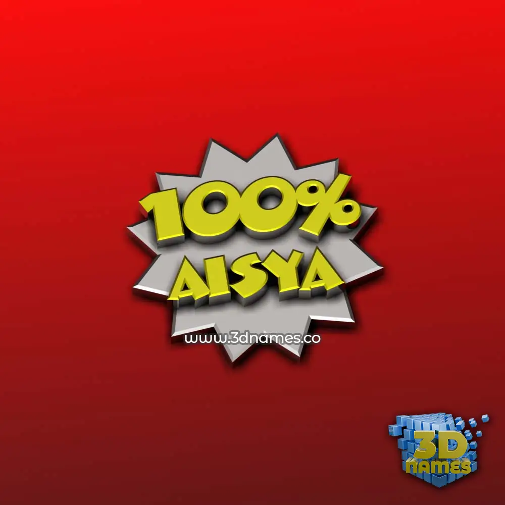 aisya in 100 Percent style - 3D name wallpaper