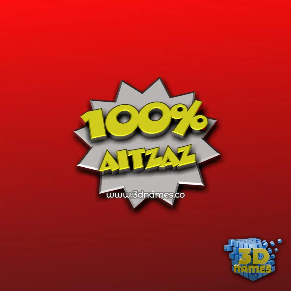 aitzaz in 100 Percent style - 3D name wallpaper