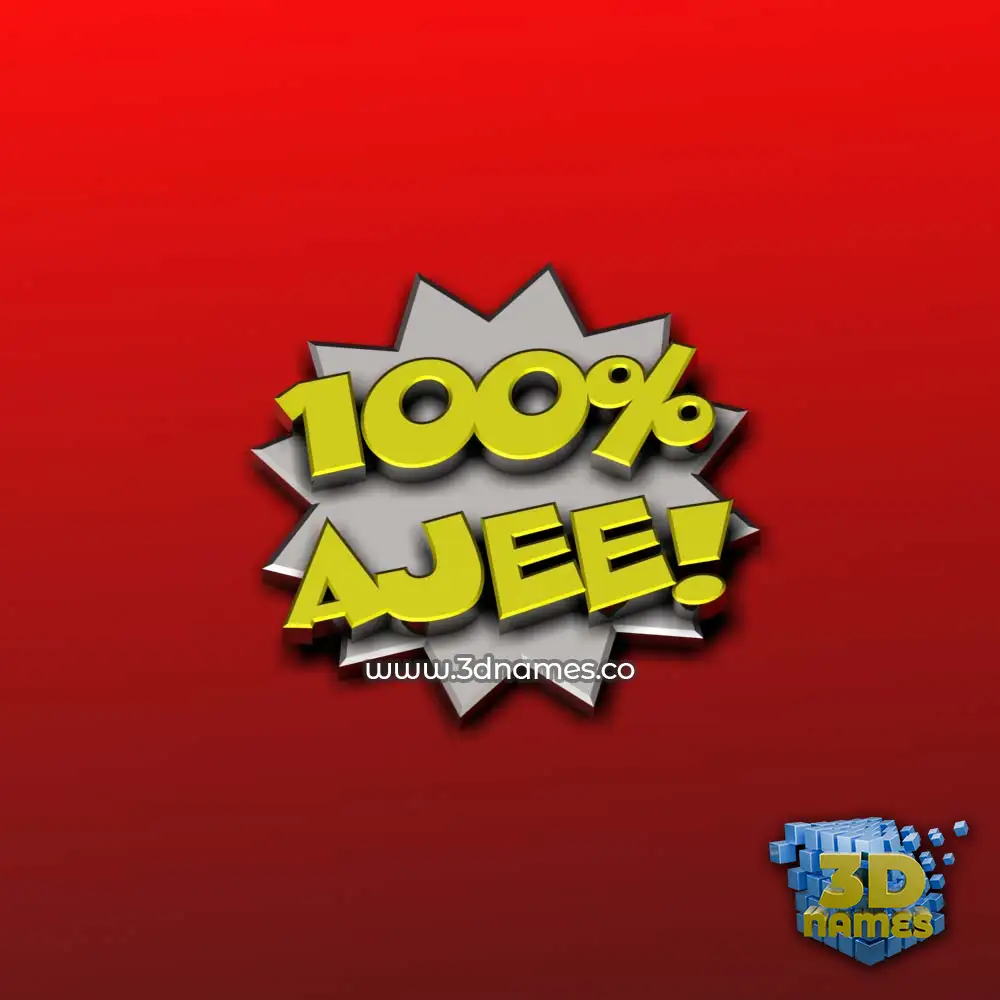 ajee in 100 Percent style - 3D name wallpaper
