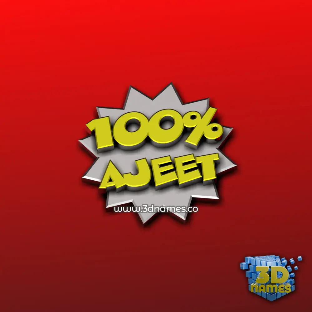 ajeet in 100 Percent style - 3D name wallpaper