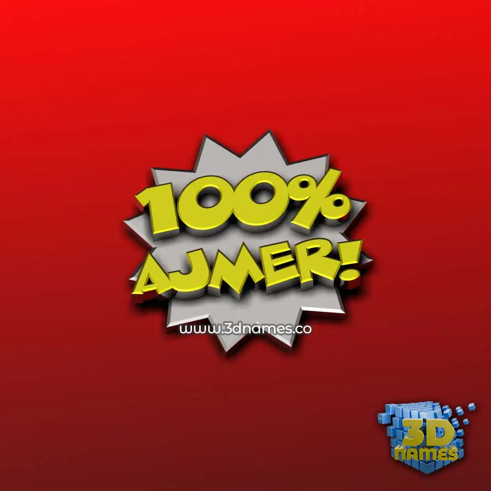 ajmer in 100 Percent style - 3D name wallpaper